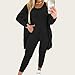 3 Piece Lounge Sets for Women Fall Fashion 2025 Outfits Tank Top Long Sleeve Cardigan and Pants Sets Loungewear Black