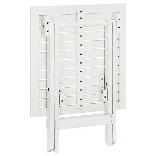 Table basse d'extérieur blanc bois d'acacia table de jardin terrasse