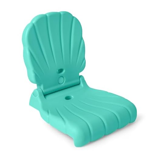 Step2 Kids Shell Flip Seat, Portable Outdoor Chair for Poolside, Camping, Beach, Stadium, Providing Back Support, Made of UV20 Durable Plastic, Mint