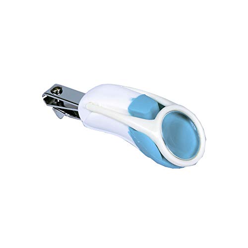 Cortador de Unhas com Lupa Azul, Clingo, Azul