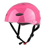 LIXSAZSE Casco de seguridad con barboquejo ajustable para deportes acuáticos. Carcasa rígida de ABS. Forro EVA densidad. Absorción impactos Casco seguridad deportivo para
