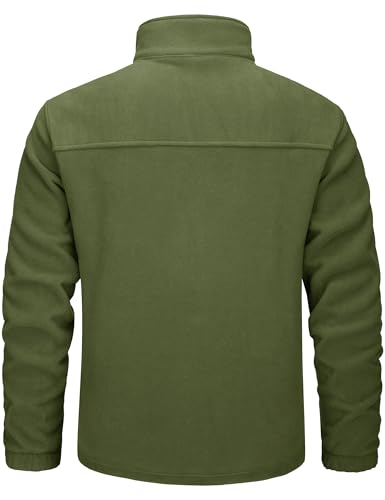 MAGCOMSEN Men's Winter Zip Up Polar Fleece Jacket Athletic Tactical Hiking Outdoor Jackets with 3 Pockets