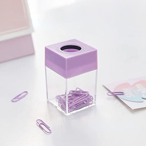 Paper Clip Dispenser,Portable Binder Clip Holder Plastic Desk Magnetic Absorption Box For School Office(Black) #TOP4