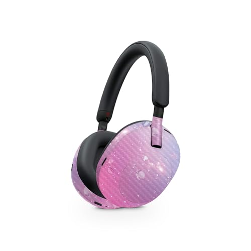 Image of MightySkins Carbon Fiber Skin Compatible with Sony WH-1000XM5 Headphones - Pink Diamond | Protective, Durable Textured Carbon Fiber Finish | Easy to Apply