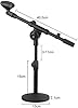 Microphone Stand Desktop Mic Stands Height Adjustable 11”to 27” High with Boom Arm Universal Mic Mount with Metal Base Mic Clips Table Mic Stand #5