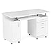 Produktbild SONGMICS Computertisch mit Tastaturauszug und einem Unterschrank, MDF, weiß, 121 x 60 x 76 cm