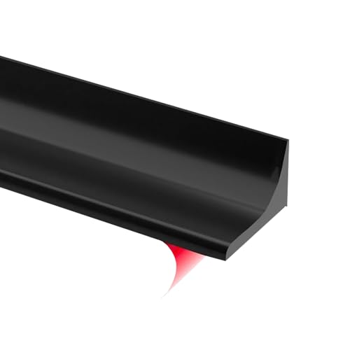 Barrera para Agua 1.2M Barrera de Ducha Silicona Barrera Agua Ducha Autoadhesiva Borde Plato Ducha Plegable para Mampara de Ducha o Borde de la Bañera del lavabo (Negro, 1.2M)