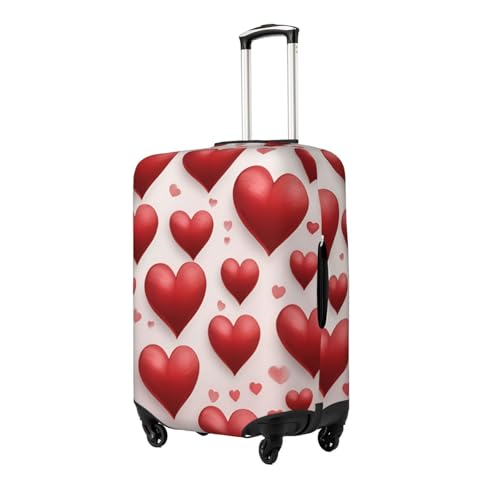 Red Hearts Print Fashionable Suitcase Cover Personalized Luggage Protector for Travel and Business2