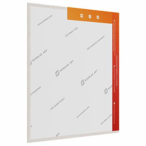 Image of Scholar Art Hobby Series 04 Oz (230 GSM) 100% Cotton Canvas Panel Board for Painting (White Blank Canvas Boards for Acrylic Paint, Oil Paint, Wet & Dry Media) | 08 inchx08 inch (20x20 cm), Pack of 6