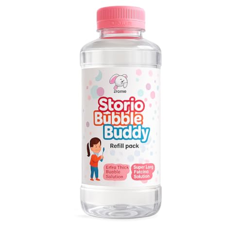 Image of Storio Bubble Liquid Solution Bottle 750ml | Colorful Bubble Refill for Bubble Guns, Camera & Machine Toys | Safe & BIS Approved Bubble Water for Kids 3+ Years