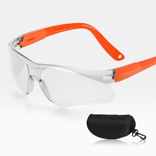 LaneTop Shooting Glasses for Youth & Small Face Adults - Anti-Fog, UV Protection, Adjustable Arms - ANSI Z87.1 Certified Safety Glasses for Shooting Range- Clear Lens