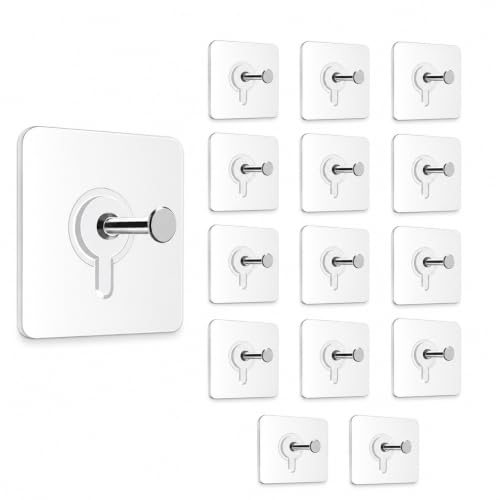 Image of CERLINK Photo Frame Hooks for Wall Without Drilling,Self Adhesive Hooks for Wall Heavy Duty Strong Nail Free for Hanging Photo Frame (Pack 15)