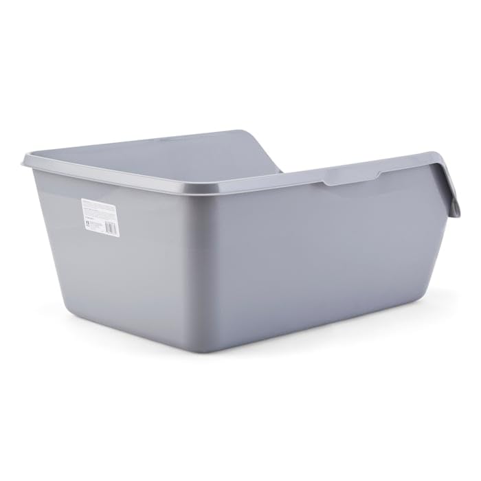 Image of So Phresh by Petco Scatter Shield High-Back Litter Box Grey X-Large 24 inch L X 18 inch W X 10 inch H