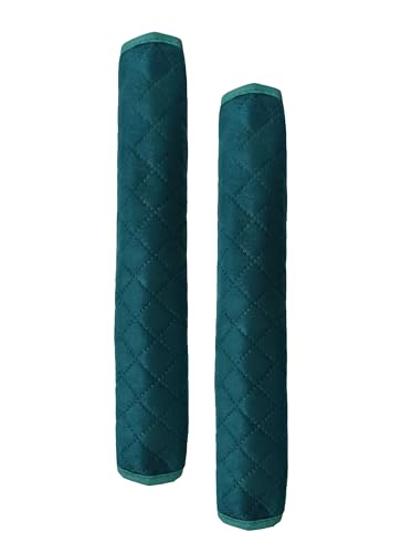 Image of SA Handlooms Fridge /Refrigerator Door Handle Cover Box Design Cover,Set of 2,6x12 Inch-Green