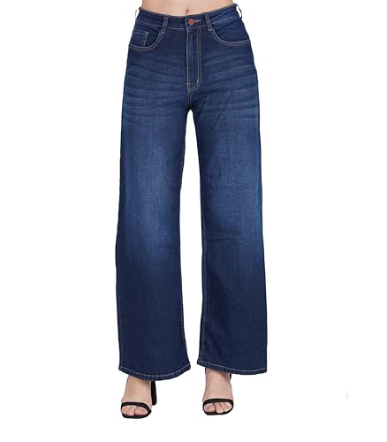 Image of i'sol Jeans for Women | Baggy Jeans for Women High Waist | Wide Leg Jeans for Woman | Bell Bottom Jeans