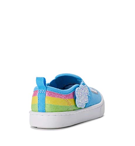 Girls Cute Casual Twin Gore Slip On Sneaker Blue Rainbow Cloud4