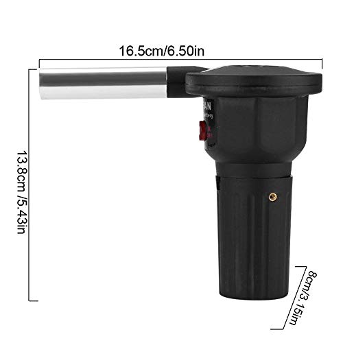 Ventilator für Barbecue elektrisch tragbar, BBQ-Gebläse, 16,5 x 8 x 13,8 cm, Kunststoff und Edelstahl,BBQ-Ventilator Luftgebläse für Outdoor, Camping, Picknick, Holzkohlegrill, Grill