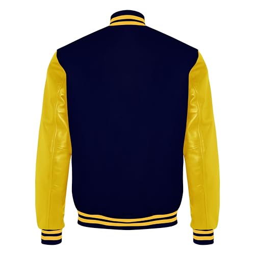 Image of Red And Black Letterman Jacket Men - Mens Black Varsity Letterman High School Baseball Bomber Jacket