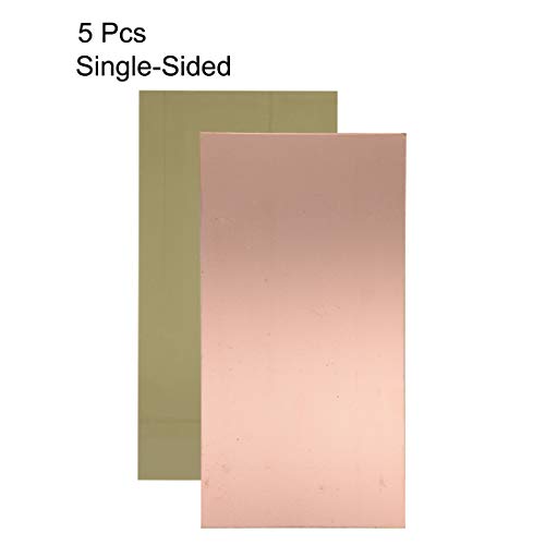 Uxcell Single-Sided Copper Clad Laminate Pcb Circuit Board, Fr4 250X130Mm 9.84X5.12 Inch, 1.5Mm Thickness Diy Prototyping Pcb Board, Name Board, 5Pcs #TOP1