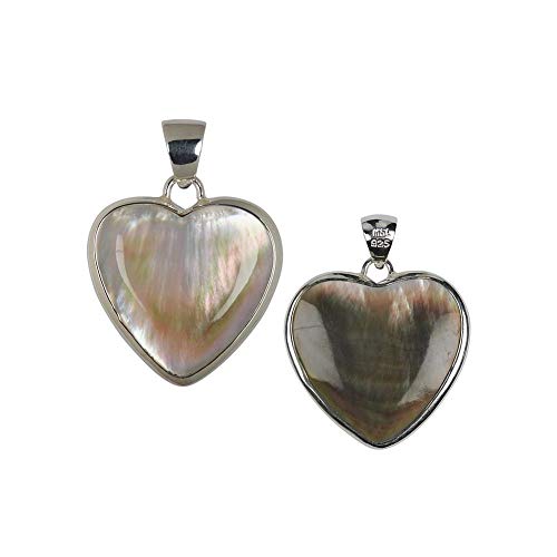 Preisvergleich Produktbild Muschel Schmuck (Anhänger) Perlmutt Anhänger Herz 925er Sterling-Silber Modellnummer 1237