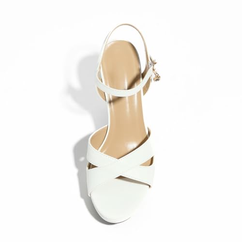Image of Block Heeled Platform Sandals Chunky Open Toe Shoes for Women