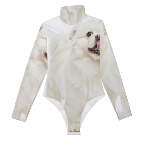 Body manga larga para mujer cuello alto de Border Collie