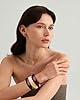 LILIE&WHITE 3 Pcs Dark Brown And White Acrylic Bangle Bracelets For Women Classic Colorful Statement Bracelets Set Chic Resin Chunky Bangles Jewelry Gift #1