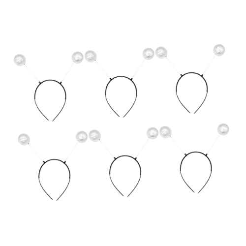 SHERCHPRY 6 Piezas diadema de bolas de espuma pelota estilo bandas banda para el cabello con bola de espuma decoración infantil Banda para el cabello de rendimiento tocado el plastico blanco