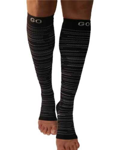 Image of Socks For Women Open Toe 20-30 mmHG Knee High Graduated Compression Toeless Compression Stockings Women & Men