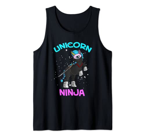 Divertido regalo de unicornio Ninja | Lindo Karate Artes Marciales Niños Camiseta sin Mangas