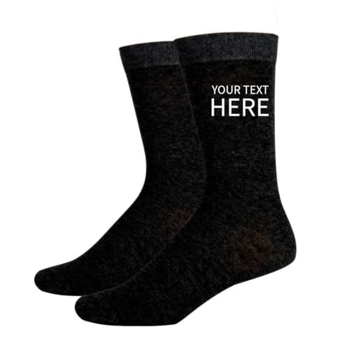 Handmade Customized Socks - Personalized Mens Crew Socks Size 10-13 & Custom Women’s Socks Size 9-11 - Unique Customizable Funny, Football, Basketball, Personalized Socks for Dad