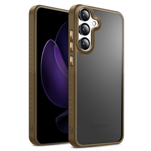 Image of KARWAN️ Shockproof Back Case Cover for Samsung Galaxy S24 | Camera Protection Bump |Shockproof Back Case Cover for Samsung Galaxy S24 - Brown