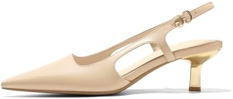 Coutgo Womens Low Kitten Heels Slingback Pumps Closed Pointed Toe...