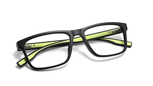 Óculos Armação Masculino Com Lentes Sem Grau Jc-1024 (Único, Preto-Verde)