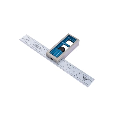 PEC Tools Double Square, 6"/150mm Blade, English &amp; Metric, Cast Iron Head