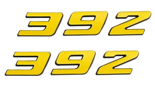 Image of Pair Set 392 Front Right Door Side Badge Nameplates Emblem Self-Adhesive Decals Sticker (Black Yellow)