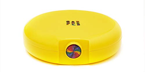 Caboodles Rainbow Rad Cosmic Cosmetic Retro Compact Makeup Organizer, Sunny Yellow