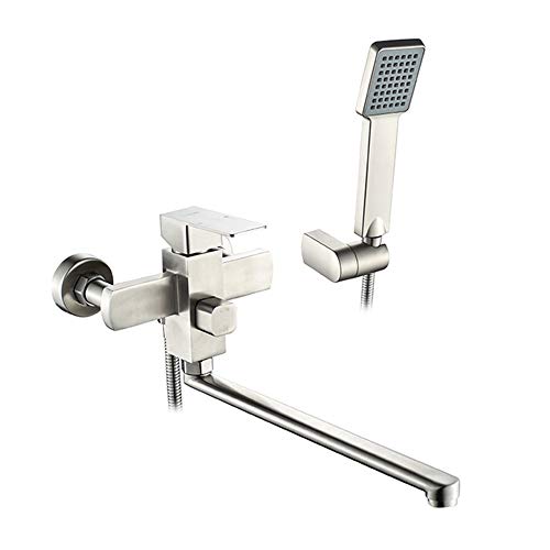 NESHO Edelstahl Badewannen-Duschsystem mit Handbrause