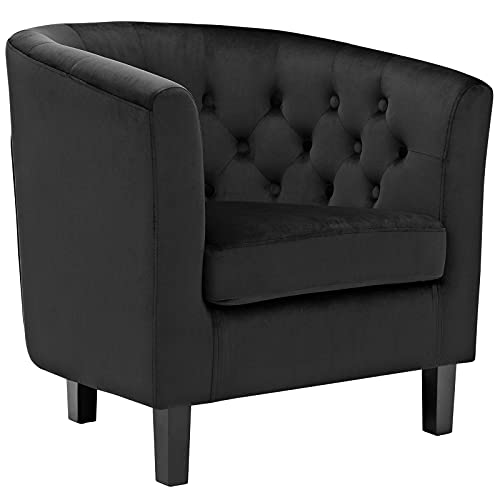 Modway Prospect Upholstered Velvet Contemporary Modern Accent Arm Chair In Black #TOP26