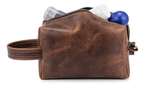 Necessaire Masculina Organizador Para Viagem Bolsa Couro Legítimo(Marrom)