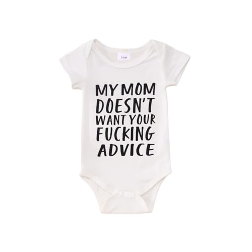 Newborn Baby Boy Girl Romper Funny Letter Printed Bodysuit Infant Short Sleeve Cotton Jumpsuit Clothes 0-18 Months