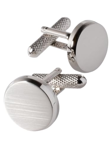 Image of [TAVARAT] Cufflinks for Men cuff links mens classic round shape Black Silver Light Gold Tps-177