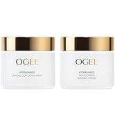 Ogee Double Mask Bundle - Indigo Dream Renewal Cream Face Moisturizer & Glacial Clay Detox Mask f...