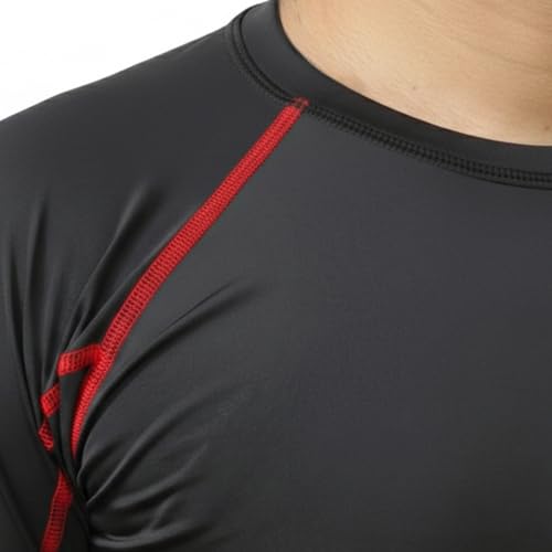 Image of NINQ Full Sleeve Compression, Workout, Round Neck, Down Shoulder T-Shirt - Men's Gym, Athletic & Sports Tights for Fitness