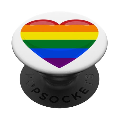 Rainbow Heart Pride Flag Love Gay PopSockets PopGrip Intercambiable