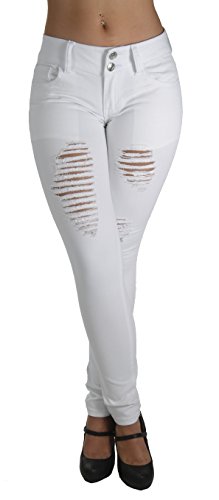 Plus Size Fashion Colored Jeans, Destroyed Ripped, Sexy Skinny Jeans