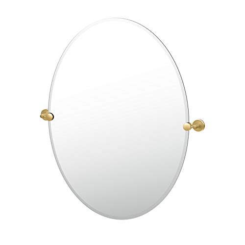 Image of Gatco 4239LG Latitude II Oval Mirror Brushed Brass, 32 H x 28.5 W