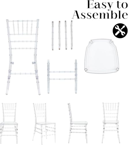 KATBOC Clear Acrylic Chiavari Chairs, Modern Dining Chairs Set of 20, Accent Event Ghost Chairs for Wedding Party Event Reception