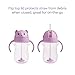 Munchkin Any Angle Spill Proof Weighted Straw Trainer Cup, Transition Sippy Cups for Toddlers and Babies, Click Lock Technology & Fun Cat Design, 10 Ounce, Purple