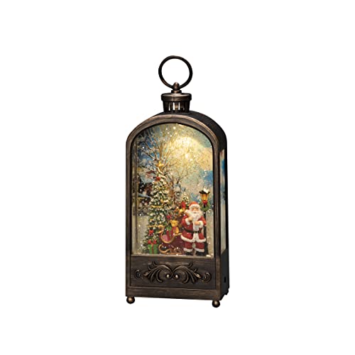 Konstsmide LED Wasserlaterne 'Santa und Baum', braun, wassergefüllt, 5h Timer, 1 warm weiße Diode, batteriebetrieben & USB, Innen - 4279-000